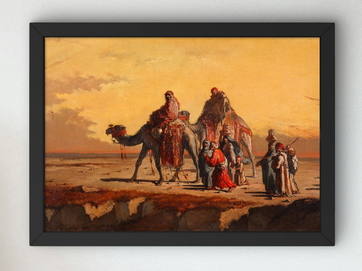 Desert Scene by Francisco Lameyer y Berenguer 1863, Wall Art Print, Fine Art Reproduction, Museum Quality Decor, Poster