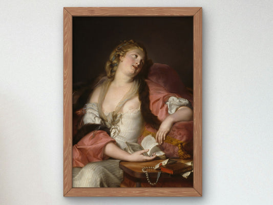Lady Reading the Letters of Heloise and Abelard by Bernard d'Agesci 1780, Wall Art Print, Fine Art Reproduction, Museum Quality Decor