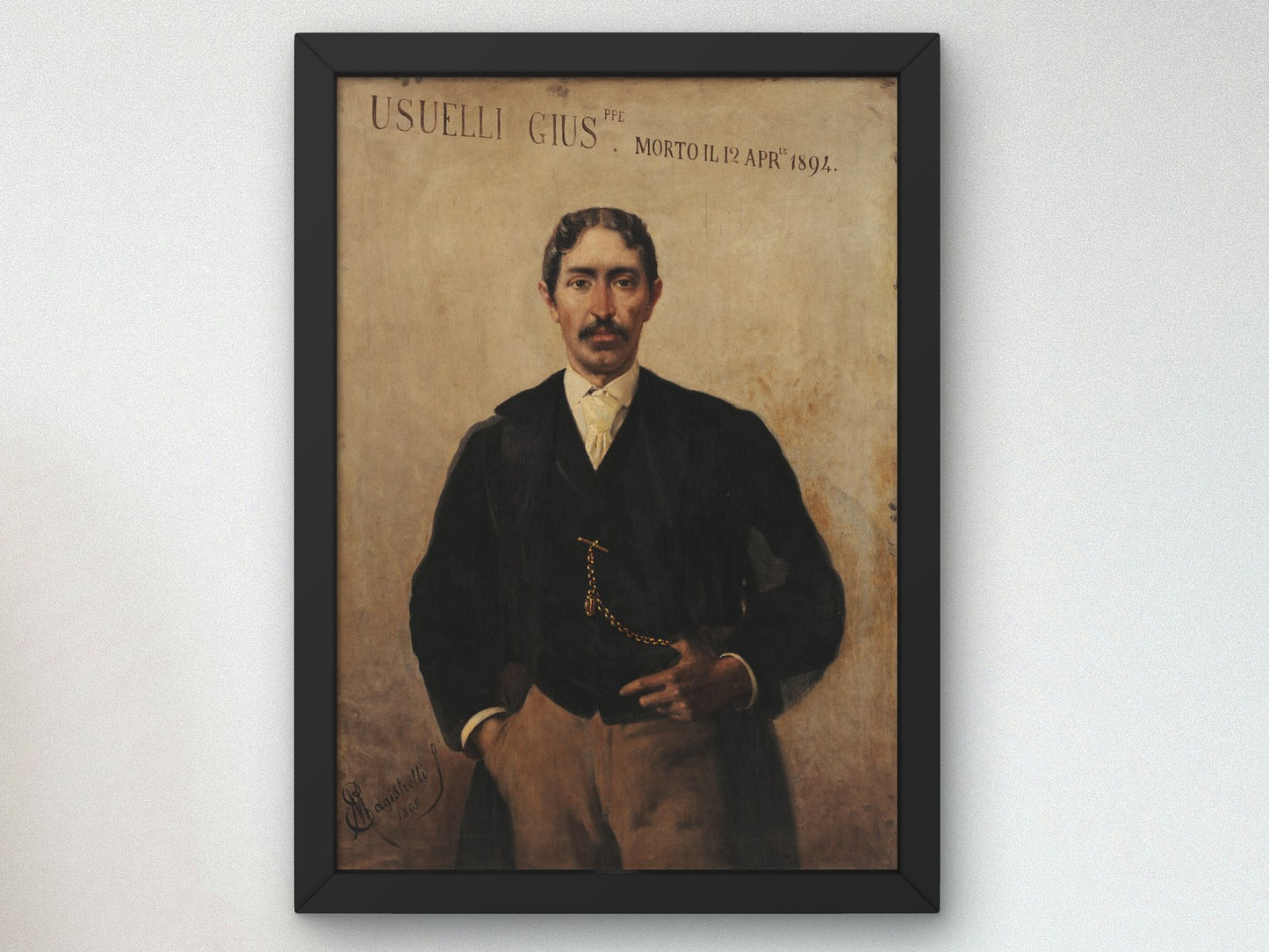 Portrait of Giuseppe Usuelli by Emilio Magistretti 1895, Wall Art Print, Fine Art Reproduction, Museum Quality Decor, Poster