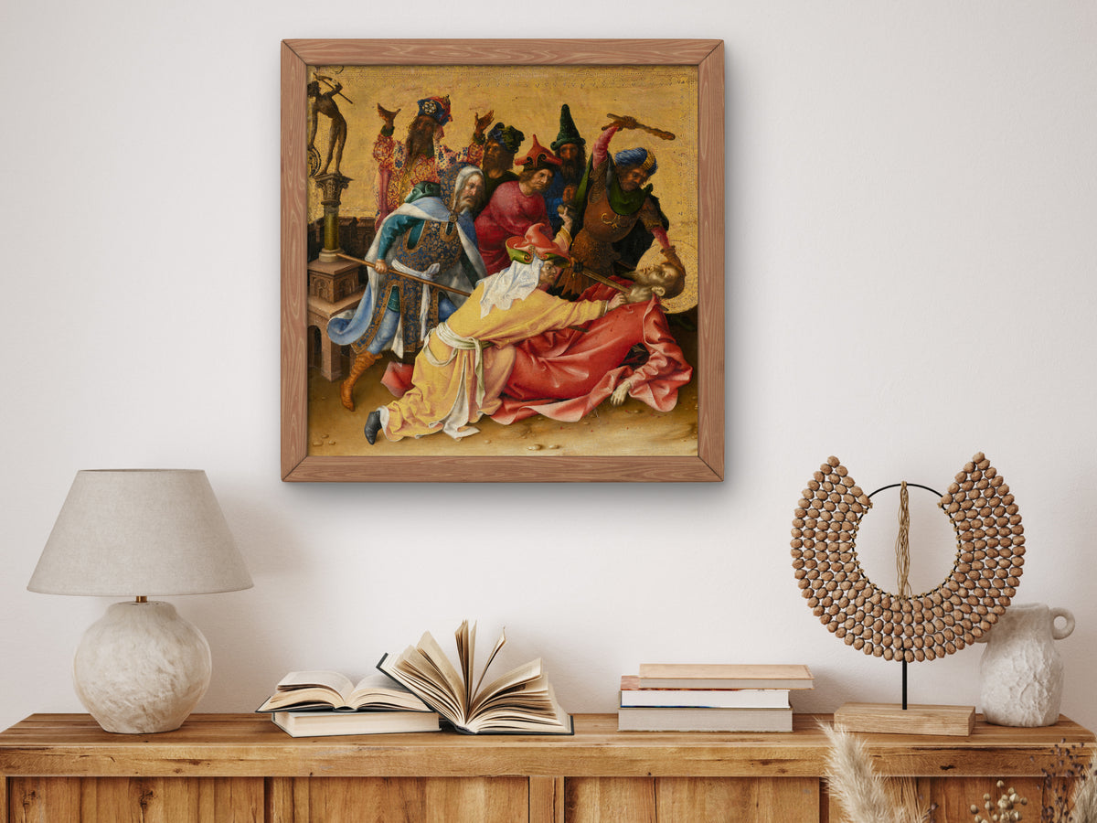 Martyrdom of St Thomas by Stefan Lochner 1435, Wall Art Print, Fine Art Reproduction, Museum Quality Decor, Poster