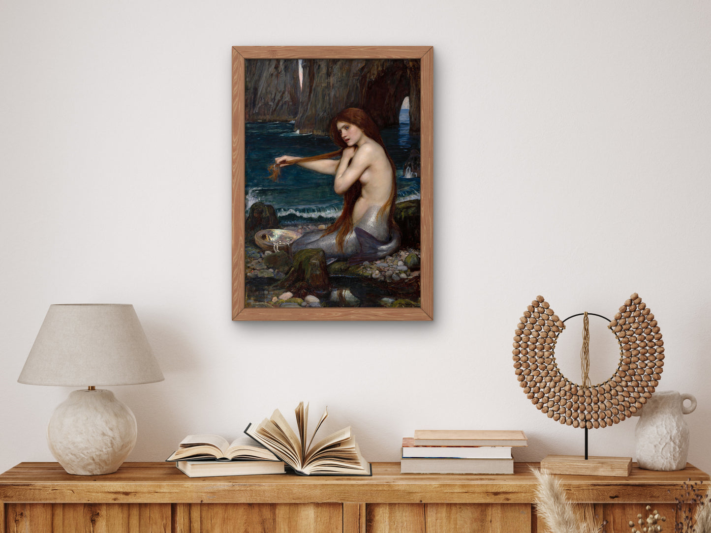 A Mermaid by John William Waterhouse 1900, Wall Art Print, Fine Art Reproduction, Museum Quality Decor, Poster