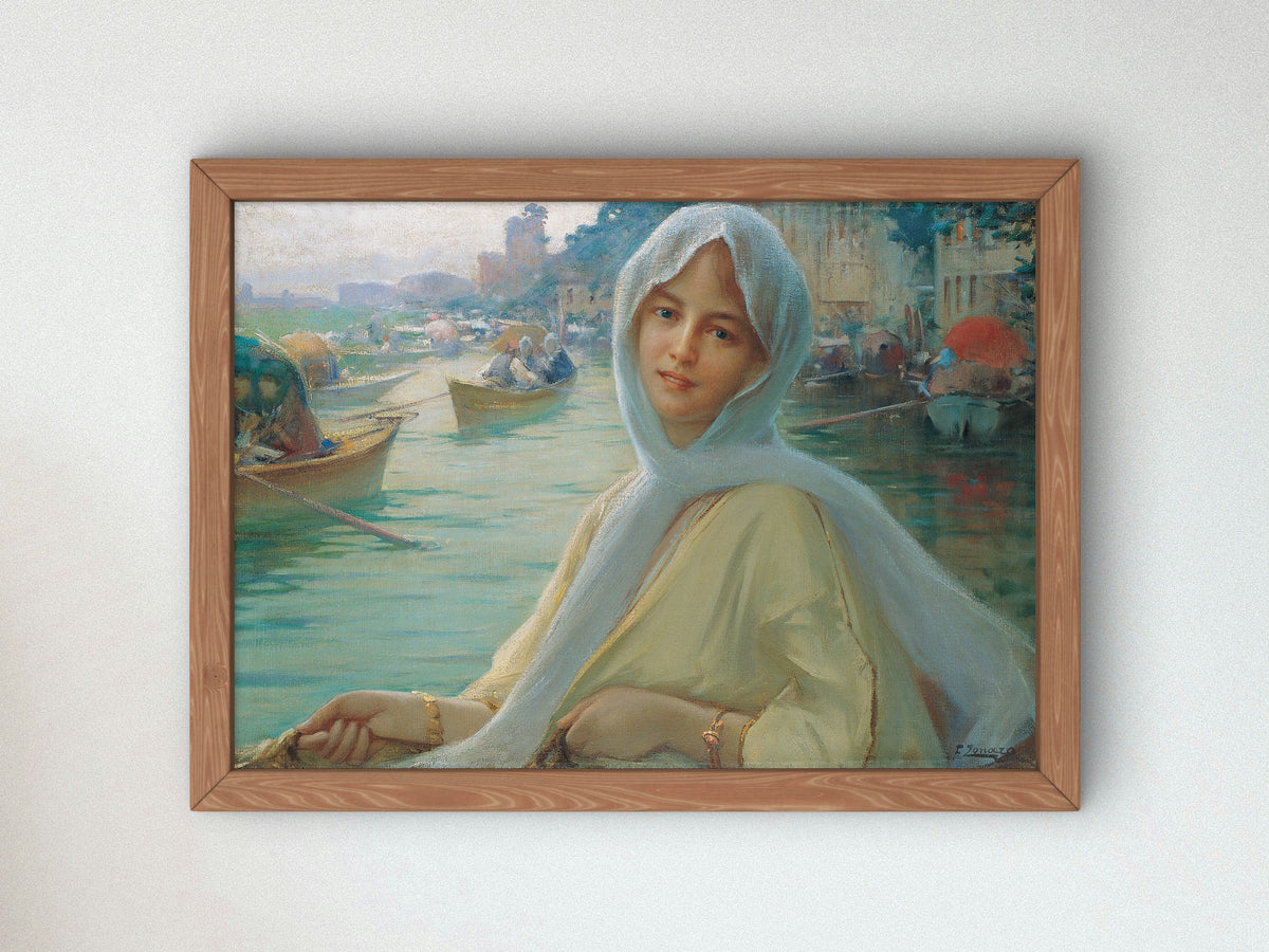 Amusement at Göksu by Fausto Zonaro 1896, Wall Art Print, Fine Art Reproduction, Museum Quality Decor, Poster