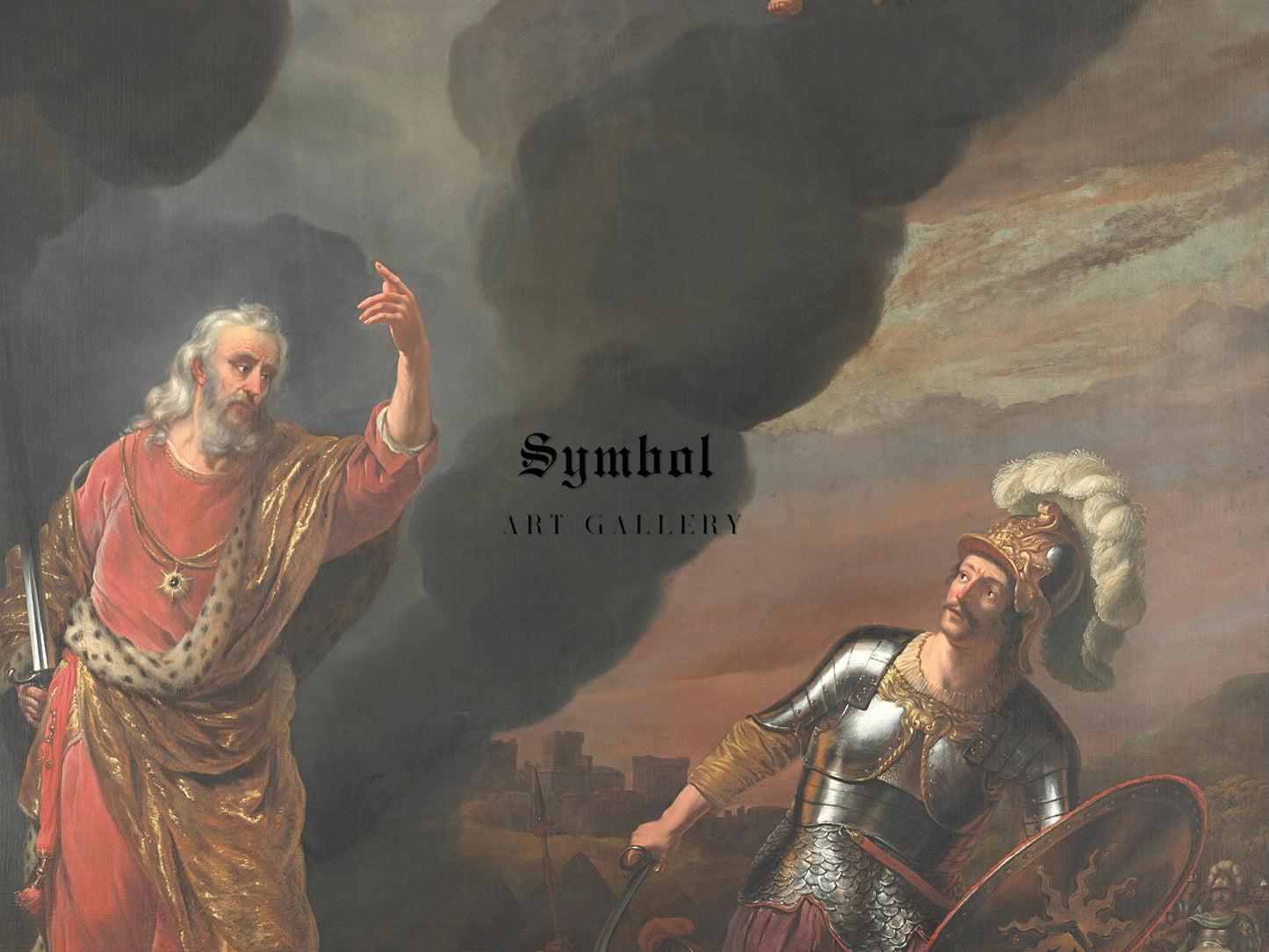 The Captain of God's Army Appearing to Joshua by Ferdinand Bol 1660, Wall Art Print, Fine Art Reproduction, Museum Quality Decor, Poster
