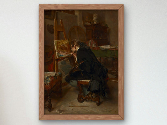 A Painter by Ernest Meissonier 1855, Wall Art Print, Fine Art Reproduction, Museum Quality Decor, Poster