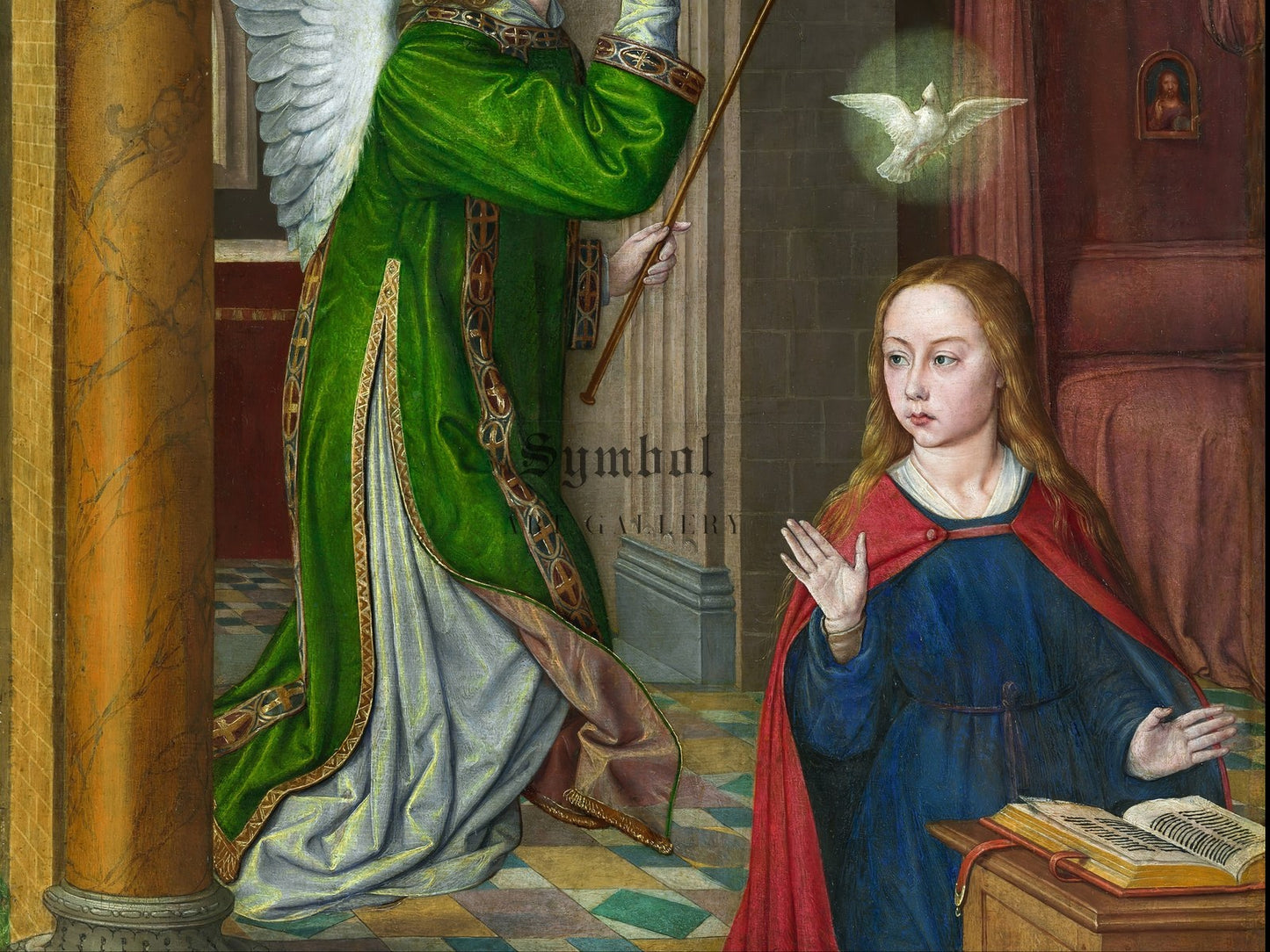 The Annunciation by Jean Hey, called the Master of Moulins 1490, Wall Art Print, Fine Art Reproduction, Museum Quality Decor, Poster