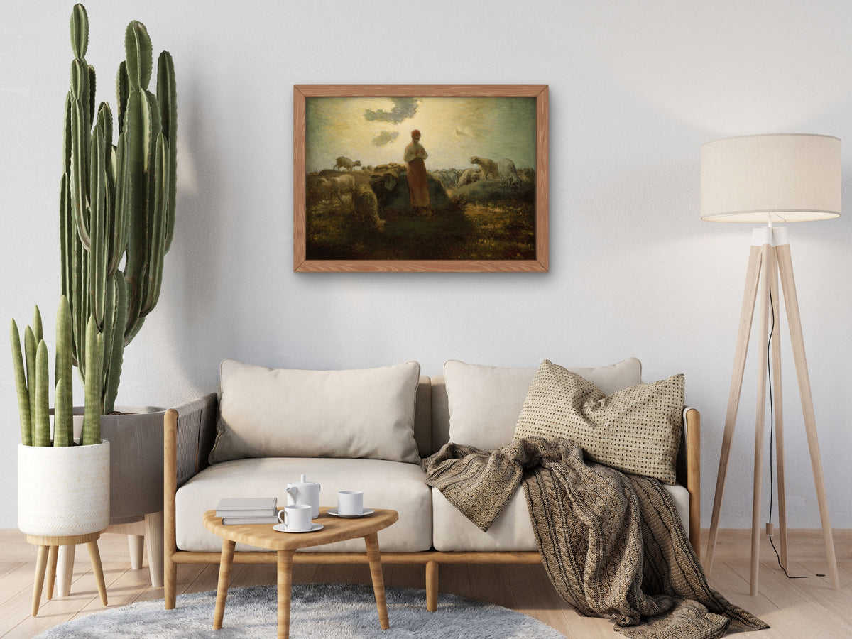 The Keeper of the Herd by Jean François Millet 1871, Wall Art Print, Fine Art Reproduction, Museum Quality Decor, Poster