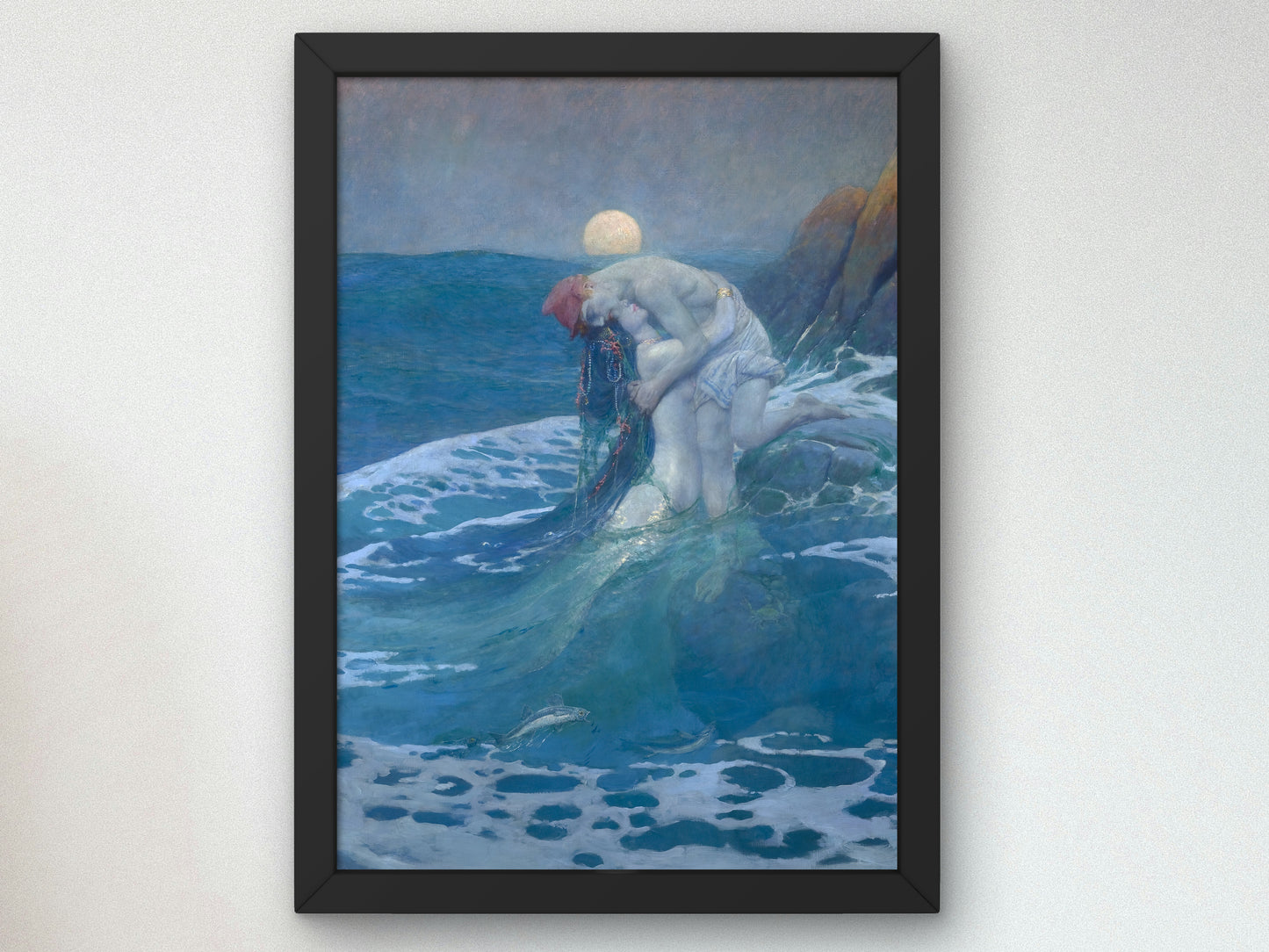 The Mermaid by Howard Pyle 1910, Wall Art Print, Fine Art Reproduction, Museum Quality Decor, Poster