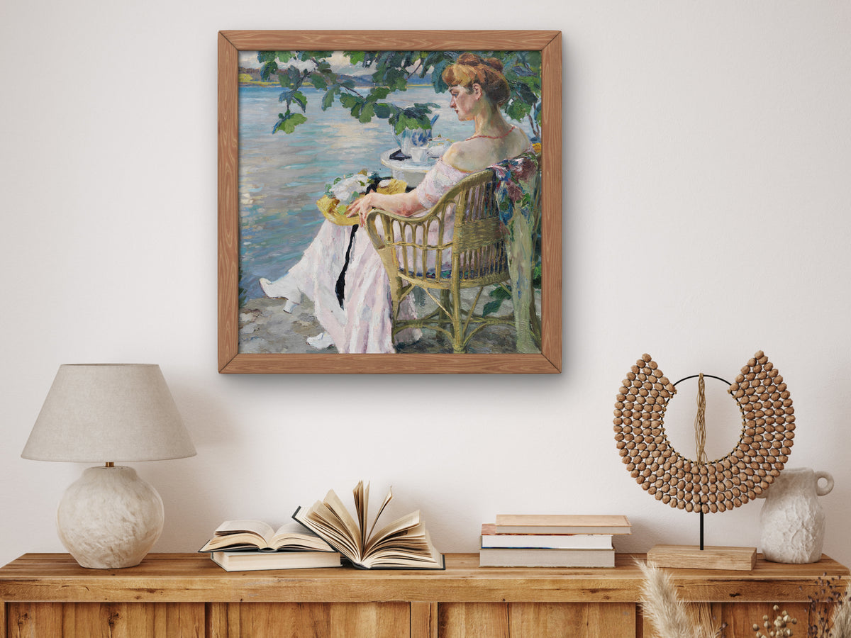 Summer Evening by Edward Cucuel 1916, Wall Art Print, Fine Art Reproduction, Museum Quality Decor, Poster
