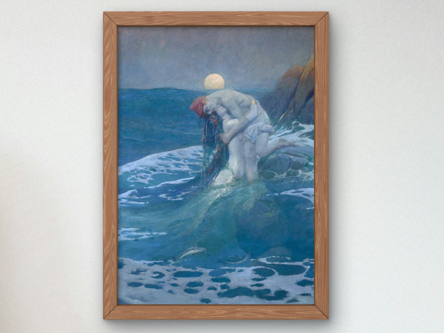 The Mermaid by Howard Pyle 1910, Wall Art Print, Fine Art Reproduction, Museum Quality Decor, Poster
