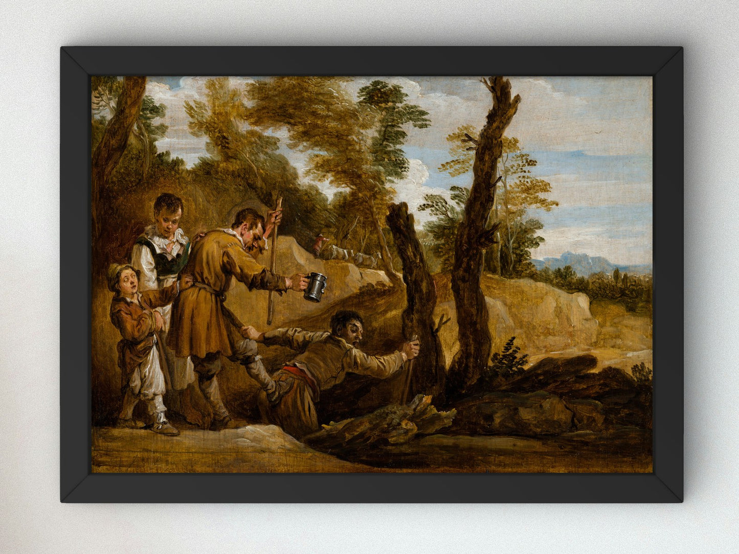 The Blind Leading the Blind by David Teniers the Younger 1655, Wall Art Print, Fine Art Reproduction, Museum Quality Decor, Poster