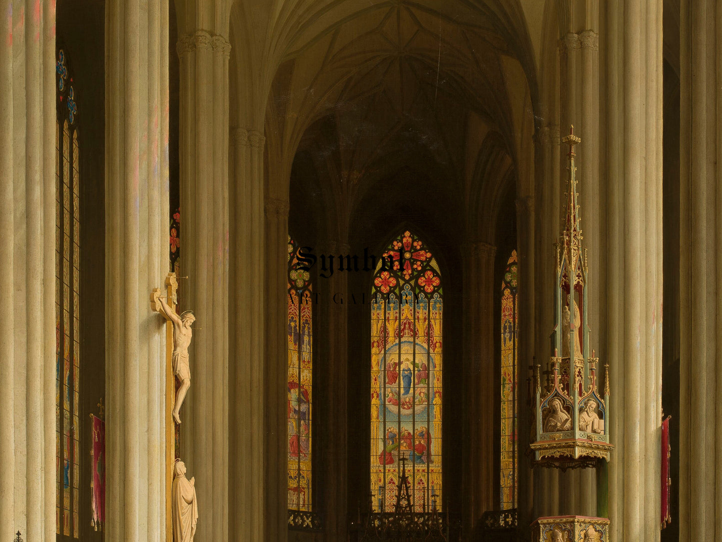 Gothic Church Interior by Max Emanuel Ainmiller 1844, Wall Art Print, Fine Art Reproduction, Museum Quality Decor, Poster