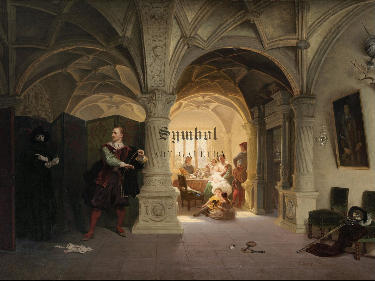 The Summons by Emanuel Leutze 1856, Wall Art Print, Fine Art Reproduction, Museum Quality Decor, Poster