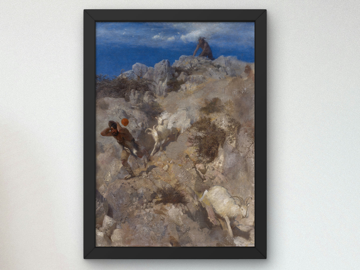 Pan Frightening a Shepherd by Arnold Böcklin 1865, Wall Art Print, Fine Art Reproduction, Museum Quality Decor, Poster