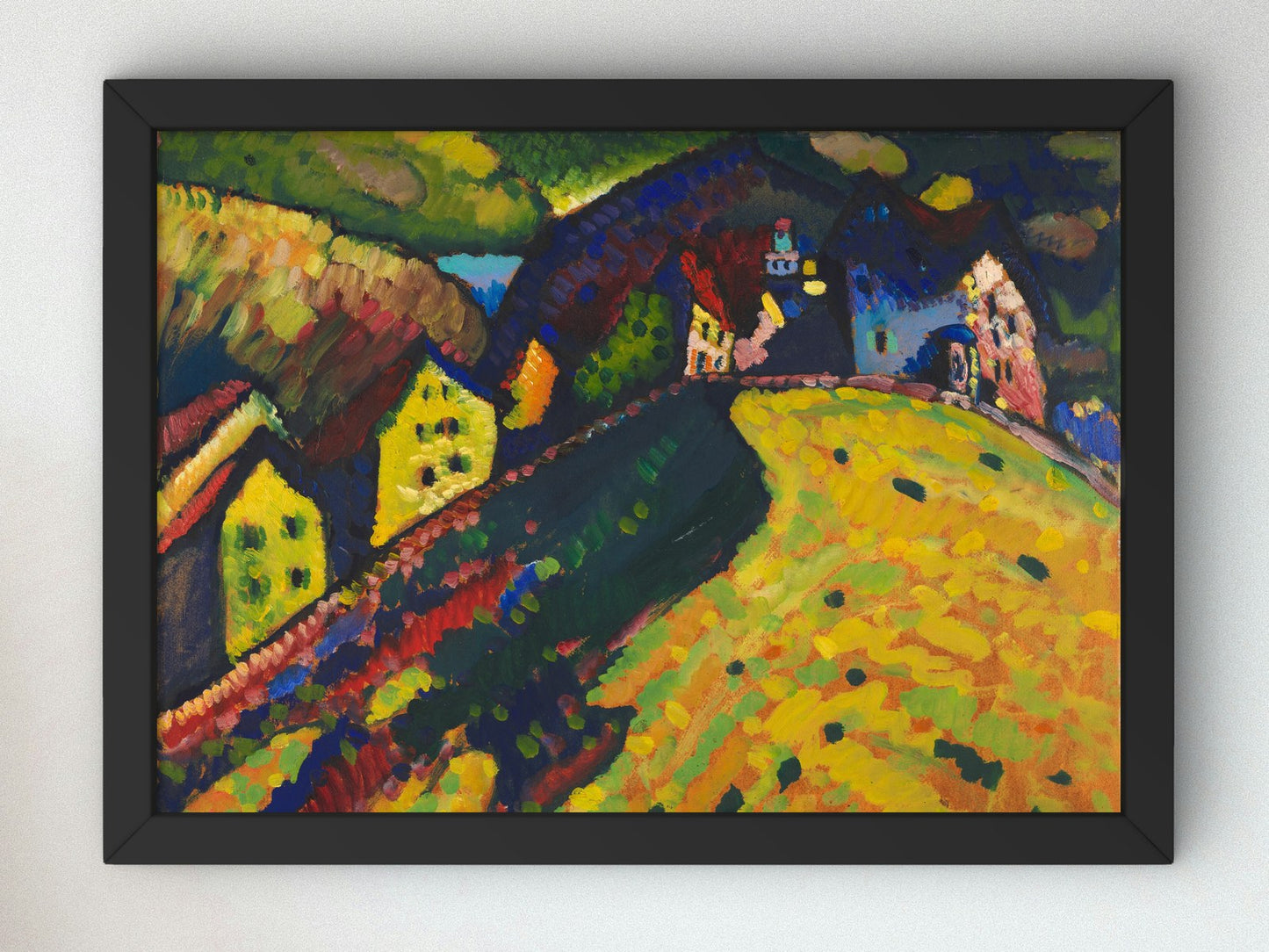 Houses at Murnau by Vasily Kandinsky 1909, Wall Art Print, Fine Art Reproduction, Museum Quality Decor, Poster