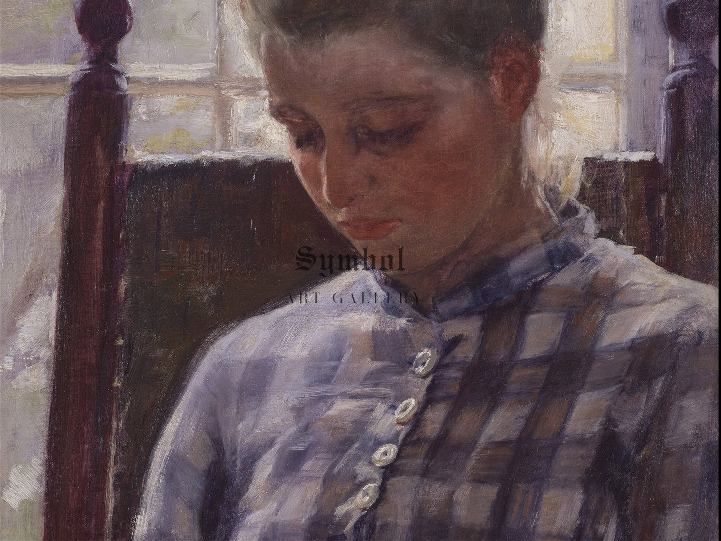 Young Woman Reading by a Window by June Ellen Day 1893, Wall Art Print, Fine Art Reproduction, Museum Quality Decor, Poster