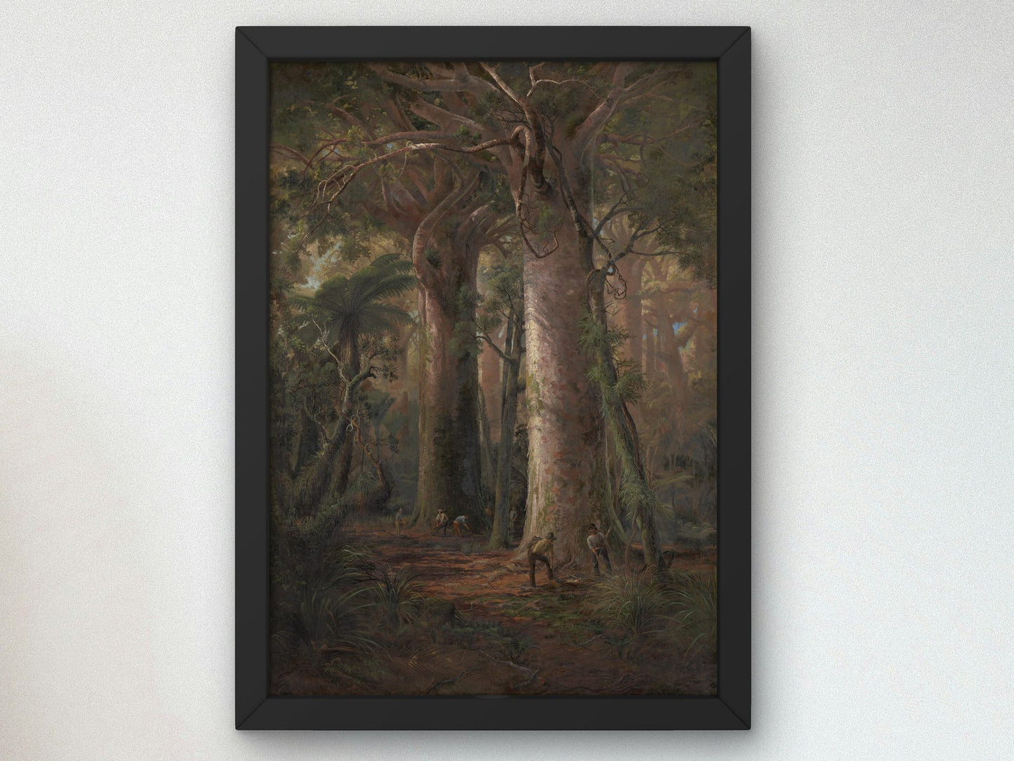 Scene of Kauri Bush Gumdiggers at Work by Charles Blomfield 1892, Wall Art Print, Fine Art Reproduction, Museum Quality Decor, Poster