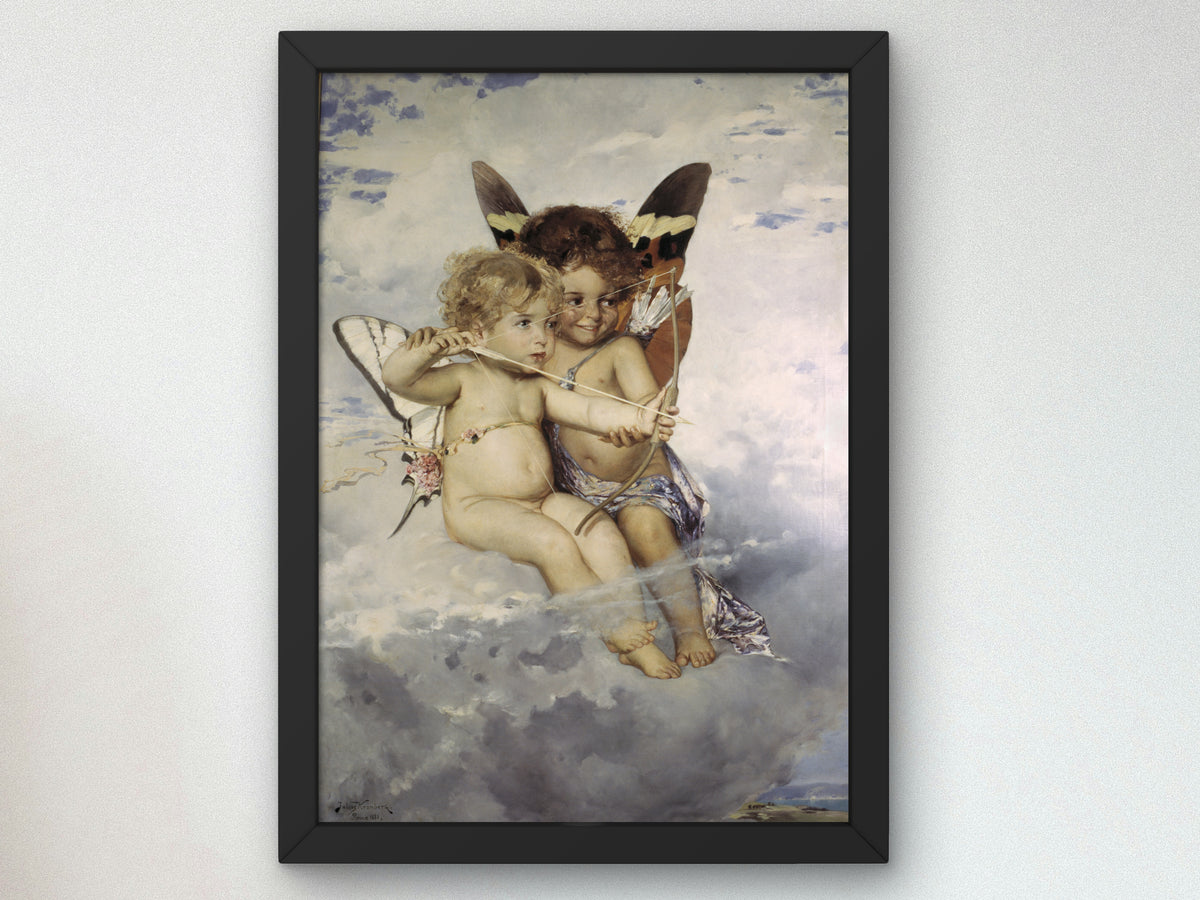 Cupids by Julius Kronberg 1881, Wall Art Print, Fine Art Reproduction, Museum Quality Decor, Poster