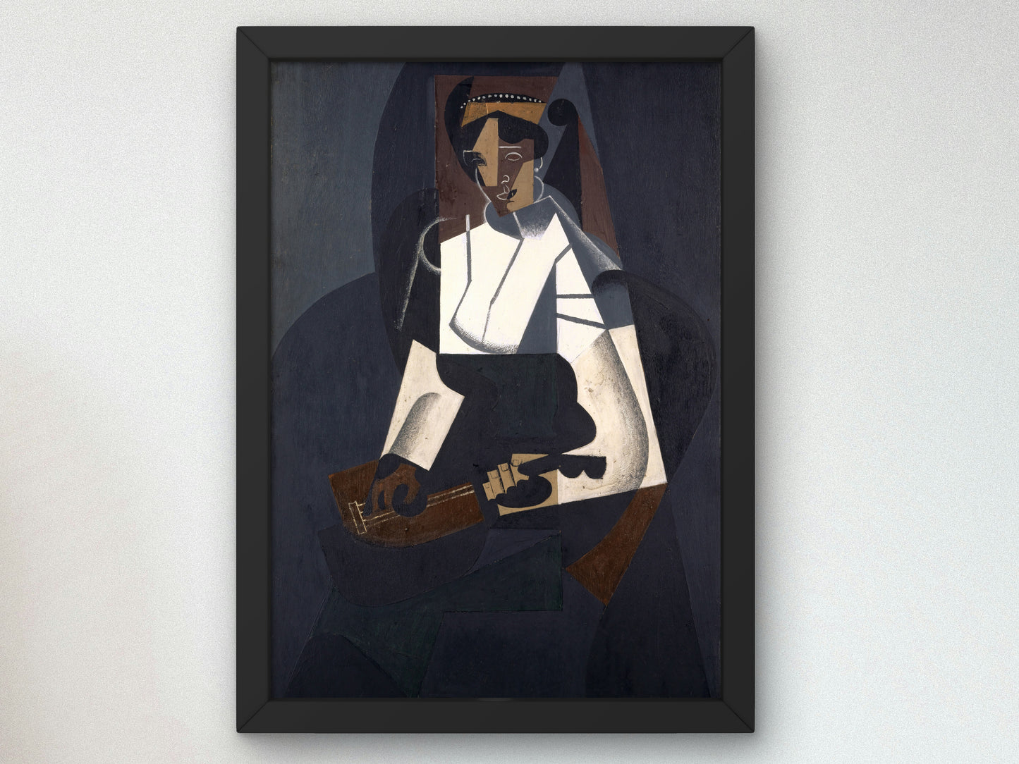 Woman with Mandolin by Juan Gris 1916, Wall Art Print, Fine Art Reproduction, Museum Quality Decor, Poster