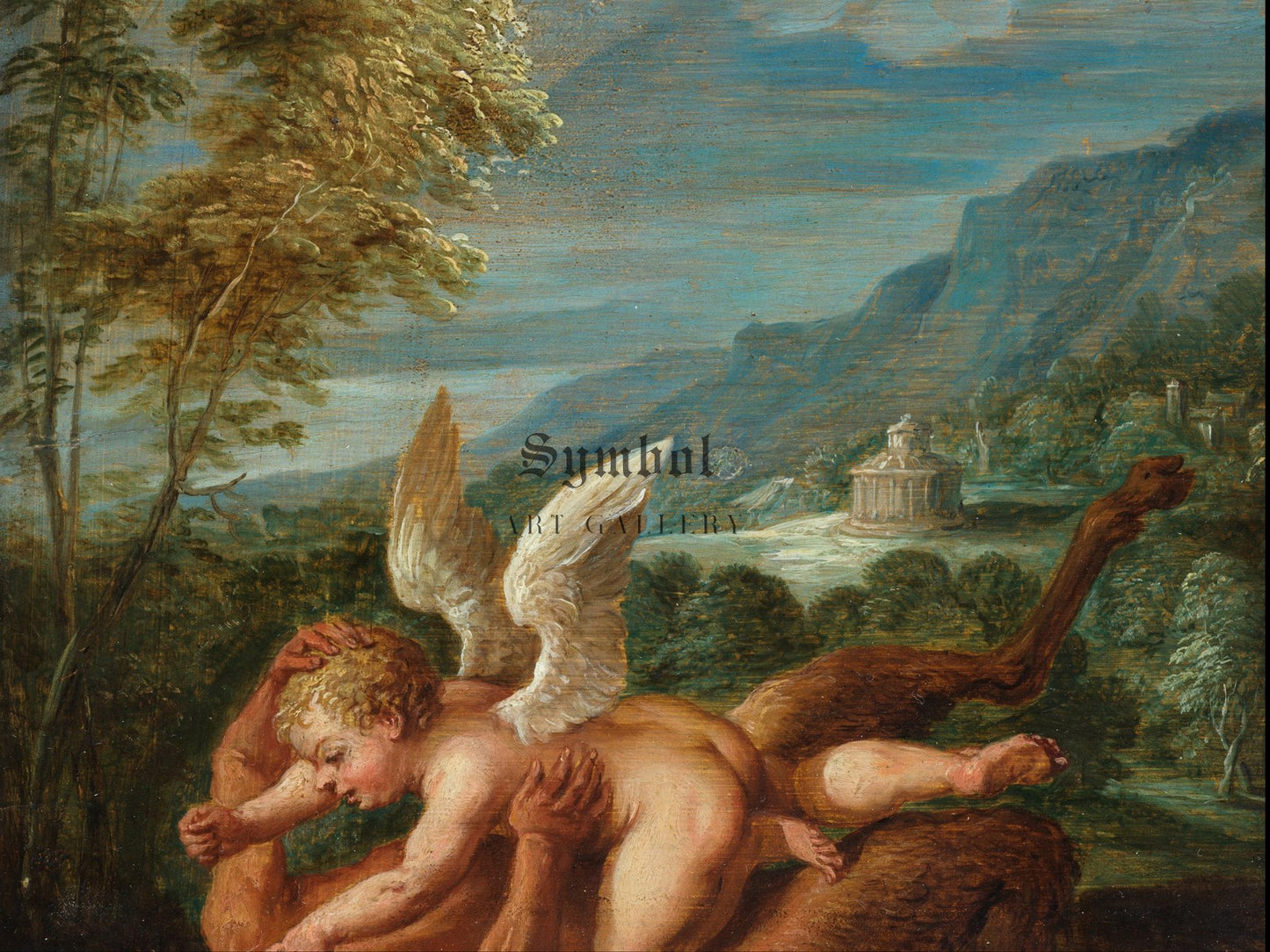 Cupid Overcoming Pan by David Teniers the Younger 1653, Wall Art Print, Fine Art Reproduction, Museum Quality Decor, Poster