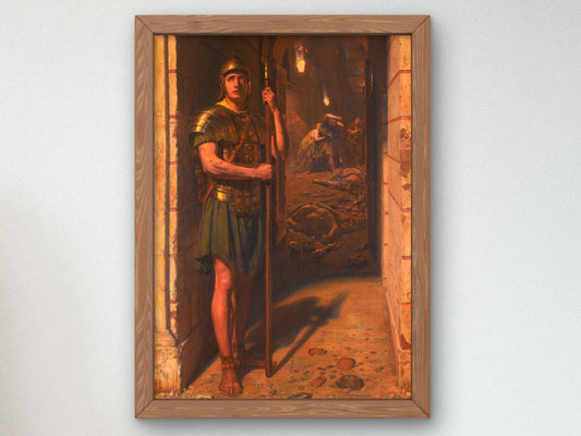 Faithful unto Death by Edward John Poynter 1865, Wall Art Print, Fine Art Reproduction, Museum Quality Decor, Poster