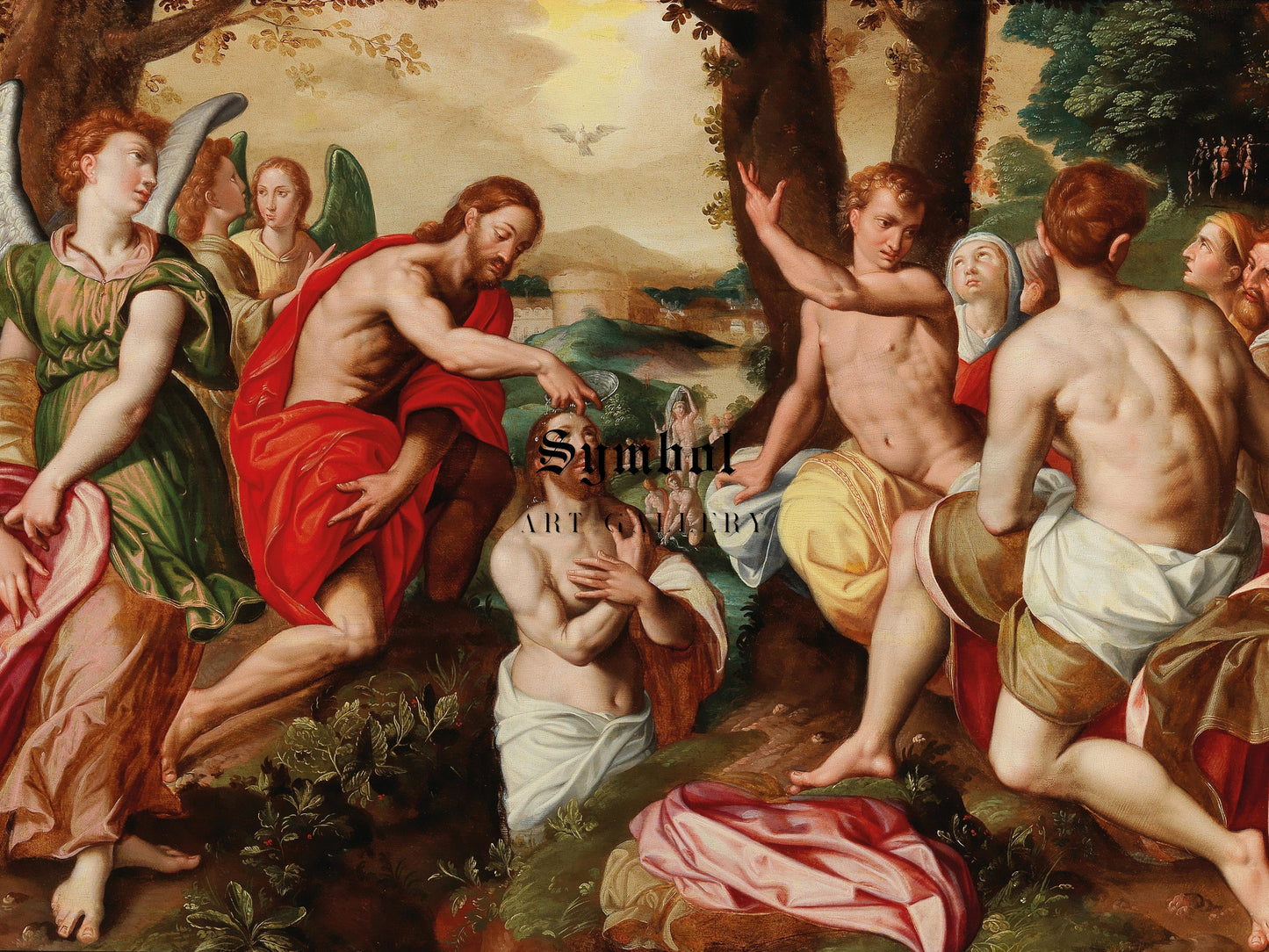 The Baptism of Christ by Jacob De Backer, Wall Art Print, Fine Art Reproduction, Museum Quality Decor, Poster