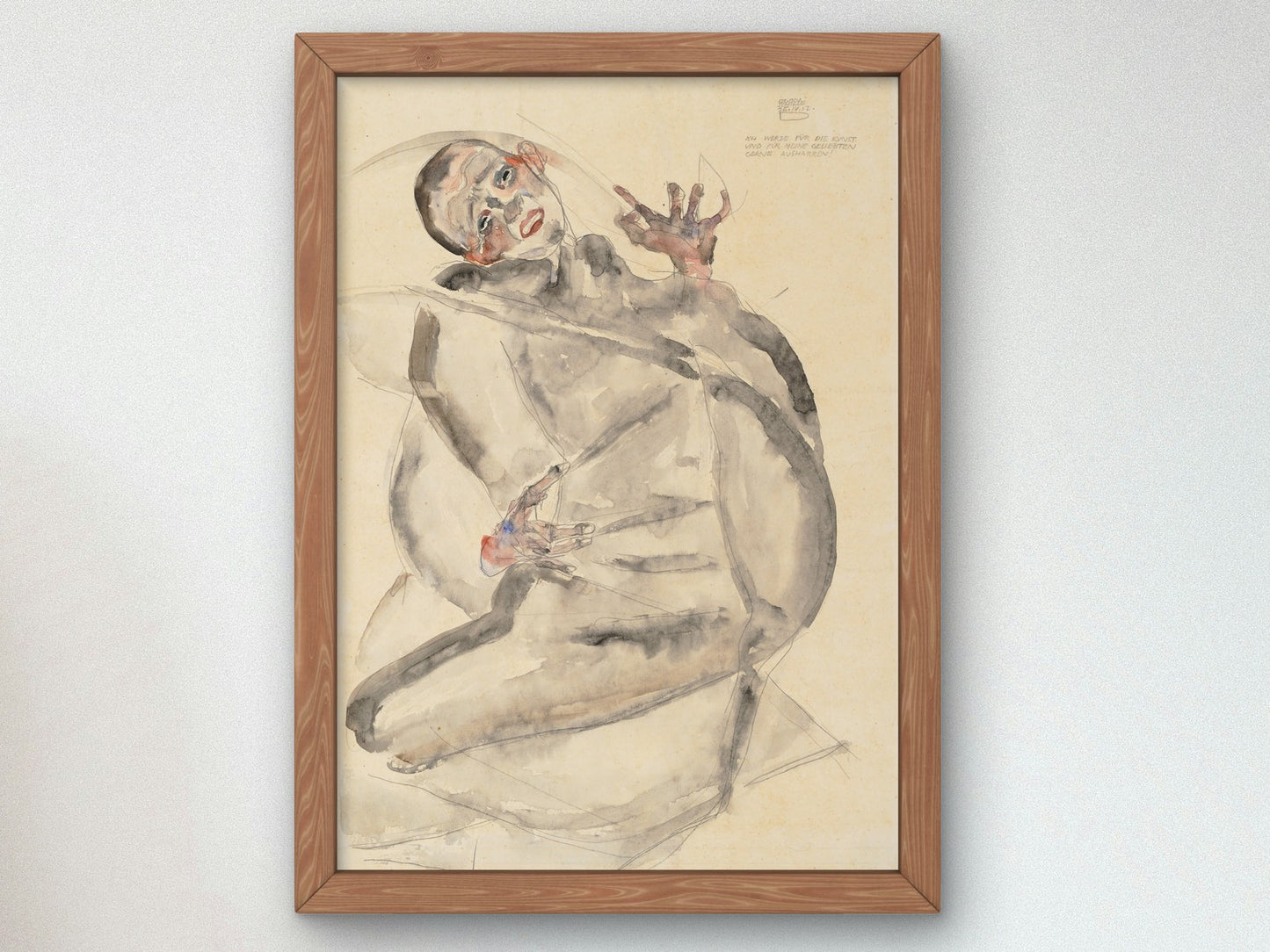 I Will Gladly Endure for Art and My Loved Ones by Egon Schiele 1912, Wall Art Print, Fine Art Reproduction, Museum Quality Decor, Poster