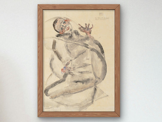I Will Gladly Endure for Art and My Loved Ones by Egon Schiele 1912, Wall Art Print, Fine Art Reproduction, Museum Quality Decor, Poster