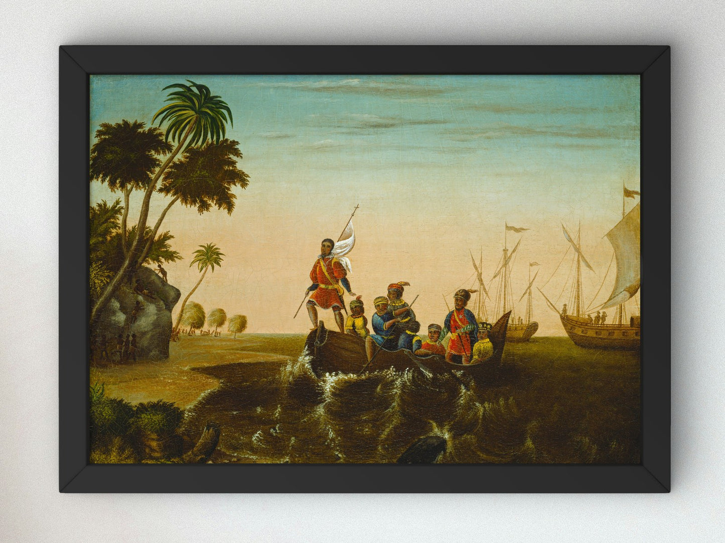 The Landing of Columbus by Edward Hicks 1837, Wall Art Print, Fine Art Reproduction, Museum Quality Decor, Poster