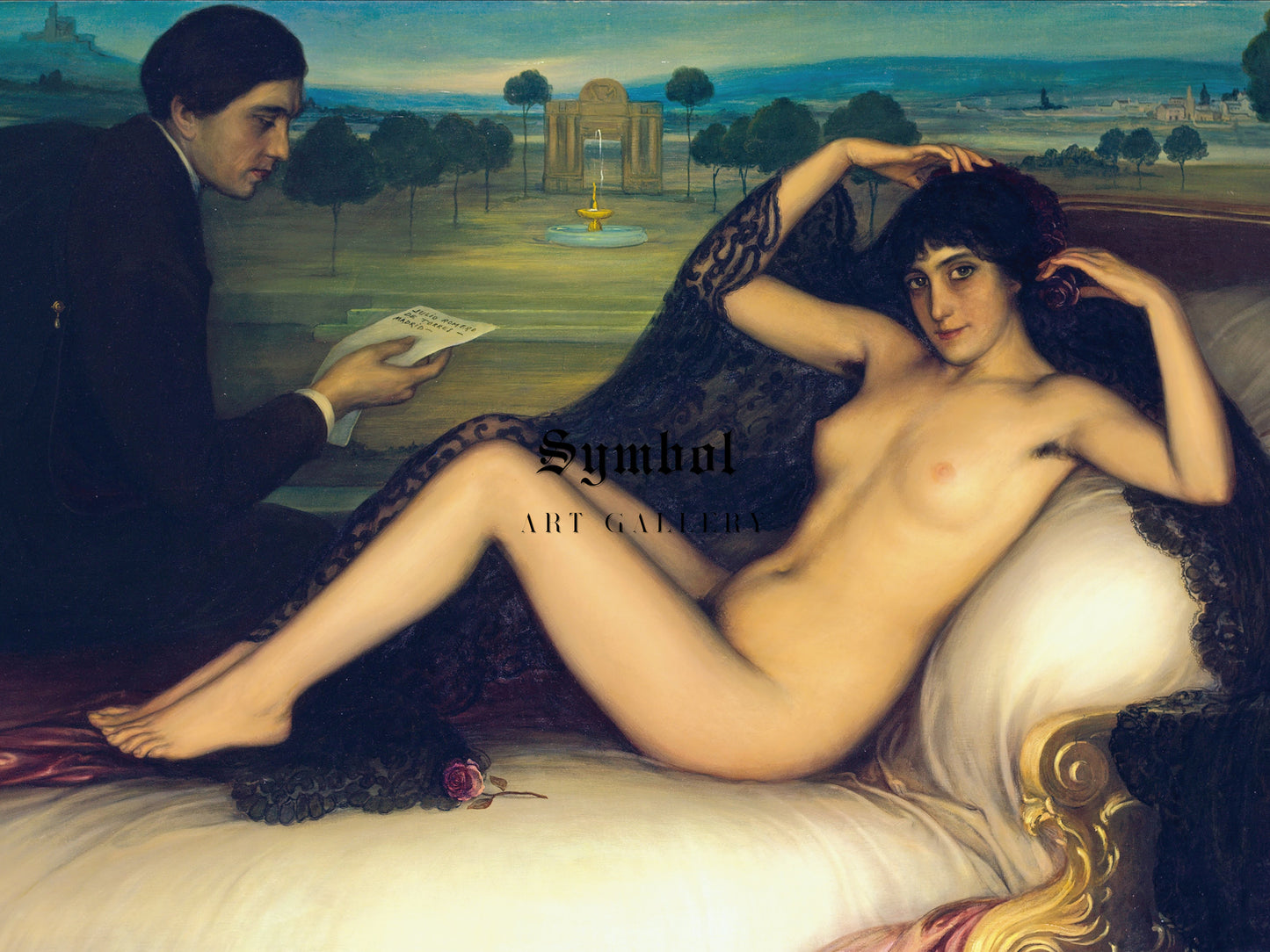 Venus of Poetry by Julio Romero de Torres 1913, Wall Art Print, Fine Art Reproduction, Museum Quality Decor, Poster