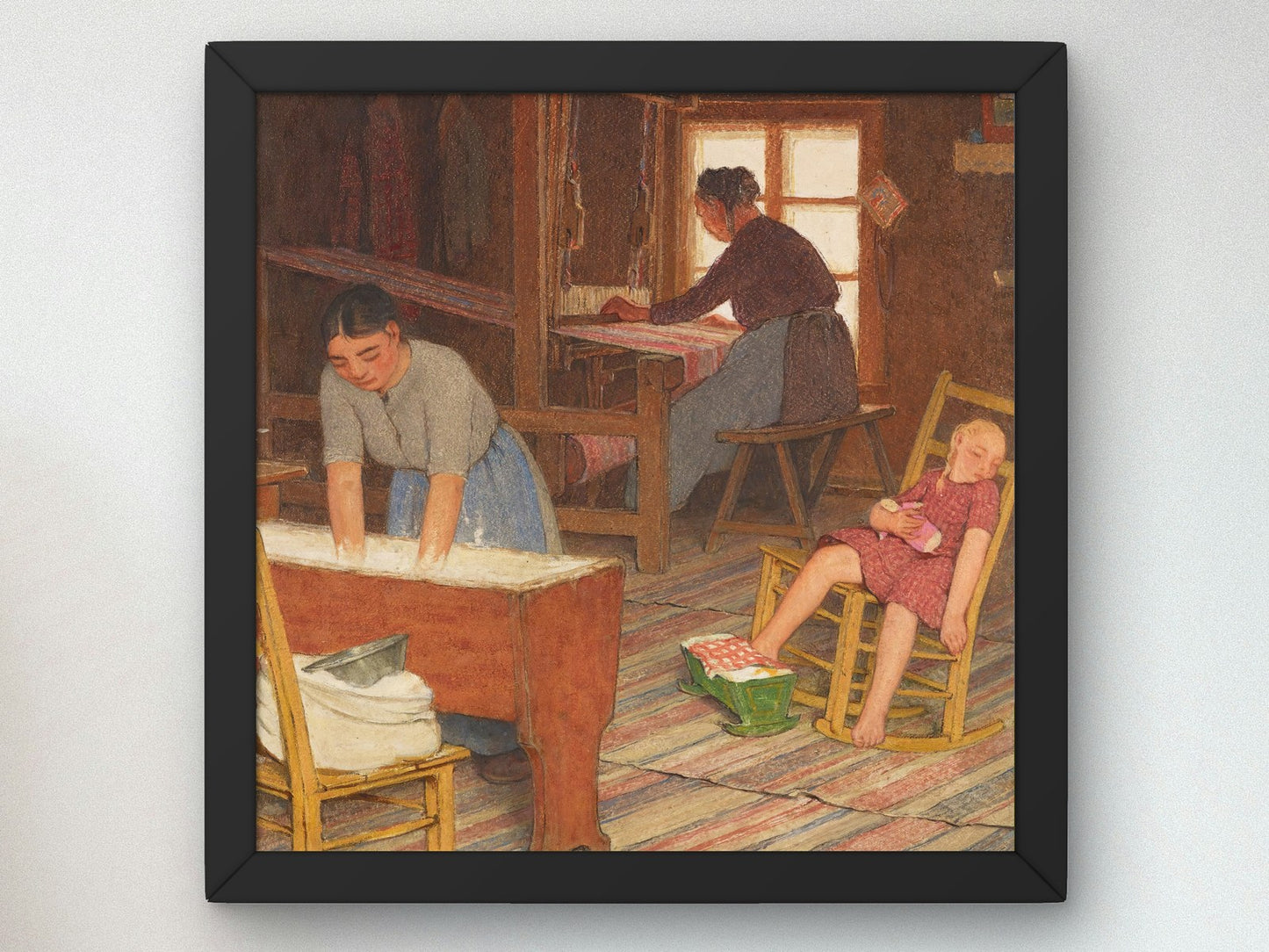 Baking and Weaving by Clarence Gagnon 1928, Wall Art Print, Fine Art Reproduction, Museum Quality Decor, Poster