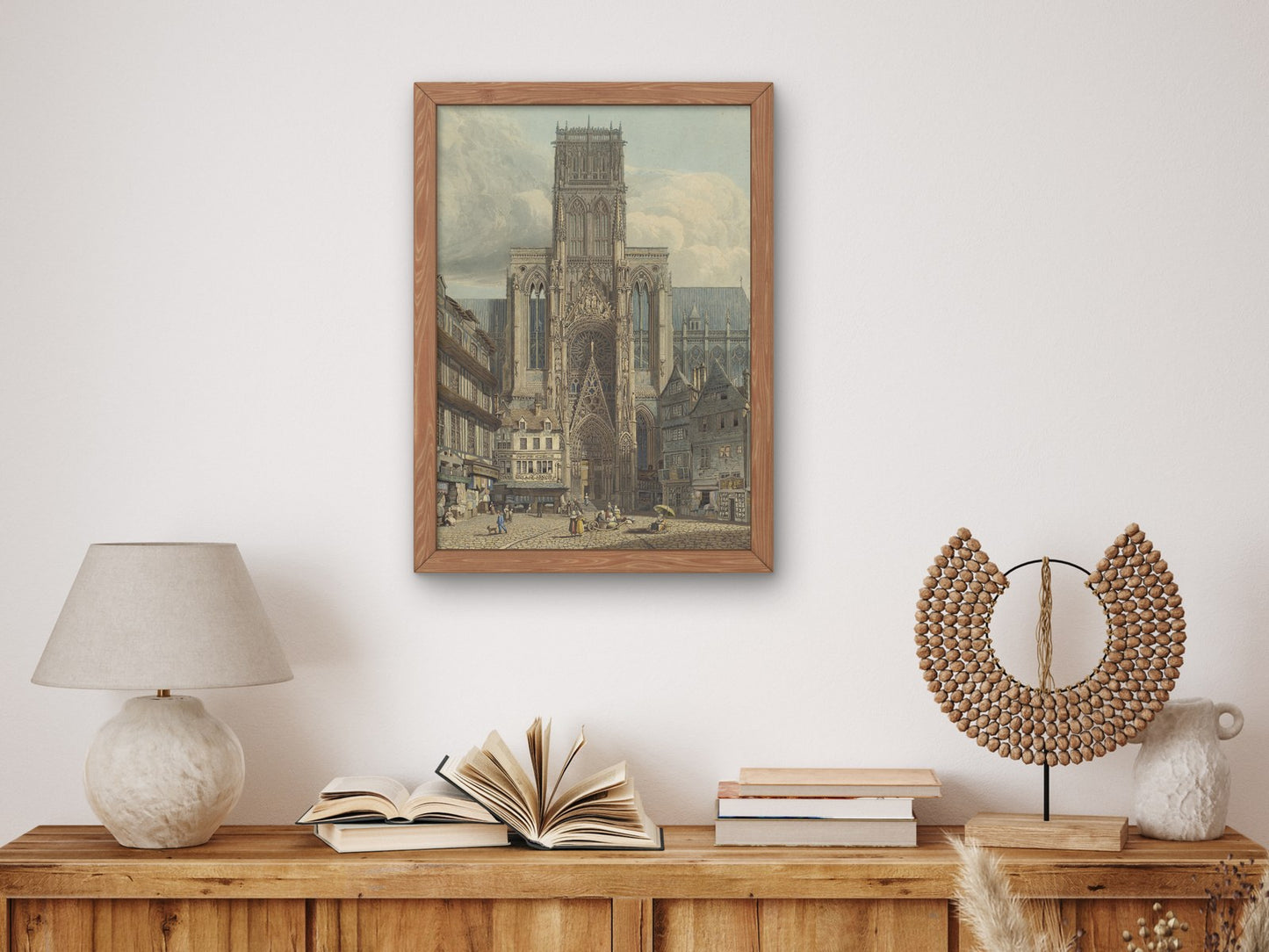 Cathedrale de Rouen Portail du Midi by Charles Wild 1823, Wall Art Print, Fine Art Reproduction, Museum Quality Decor, Poster