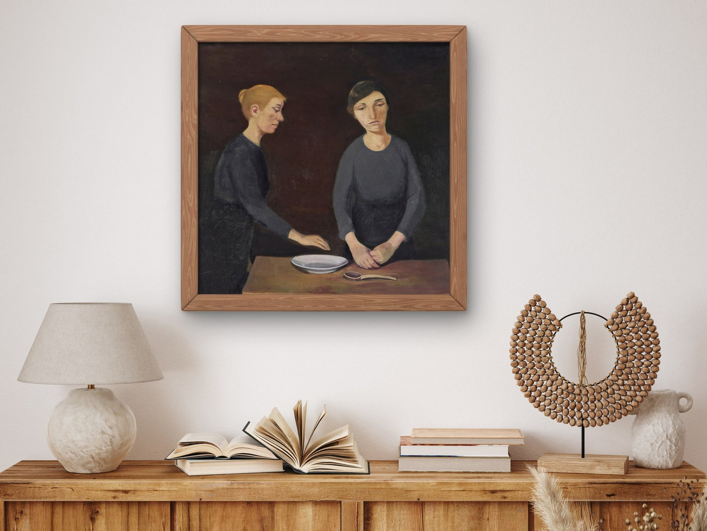 Refugee Women At the Table by Aleksandrs Dreivins 1916, Wall Art Print, Fine Art Reproduction, Museum Quality Decor, Poster