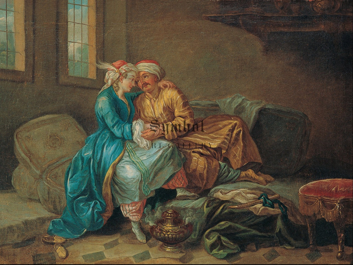 The Favourite Sultana by Étienne Jeaurat, Wall Art Print, Fine Art Reproduction, Museum Quality Decor, Poster