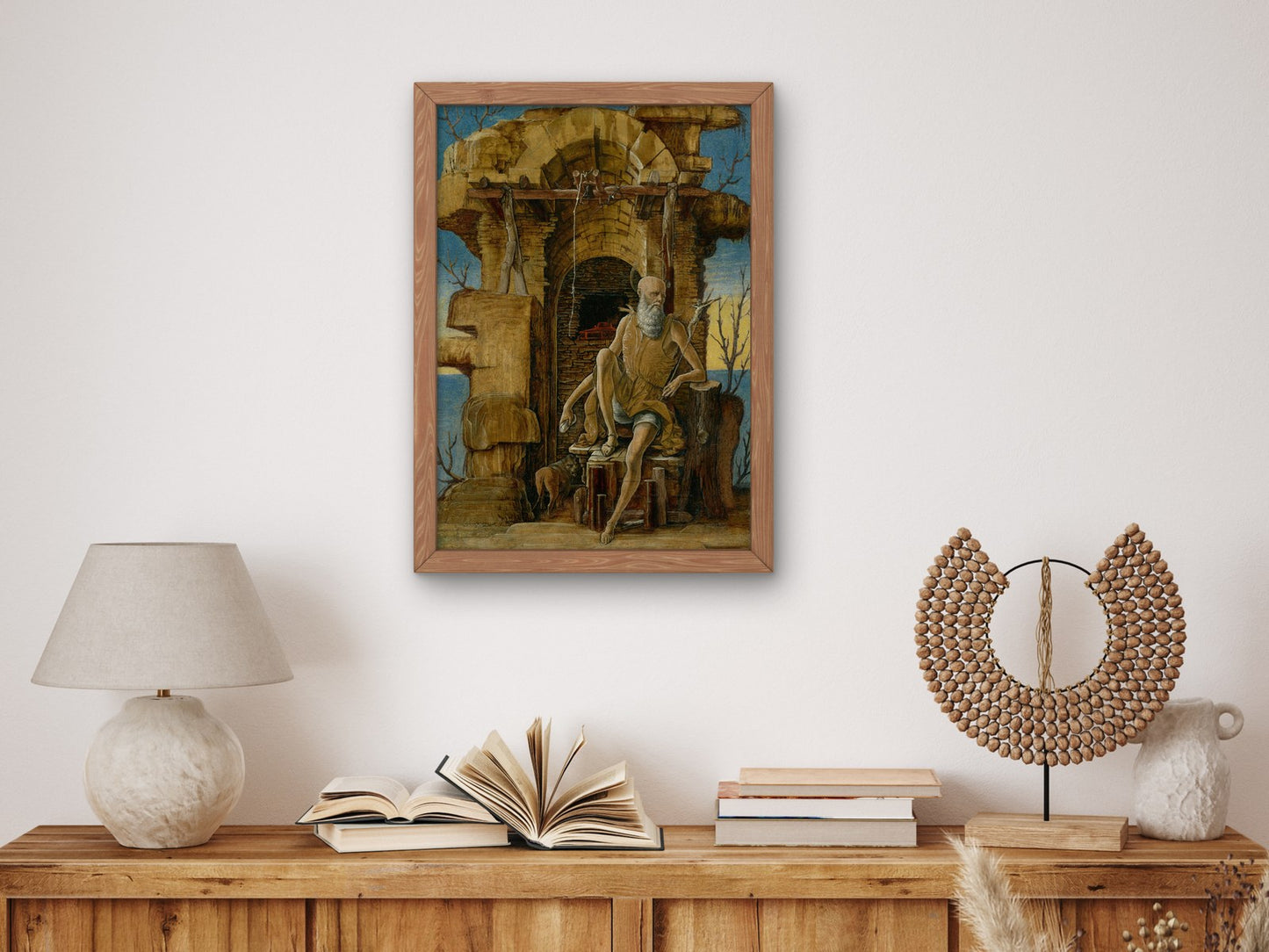 Saint Jerome in the Wilderness by Ercole de' Roberti 1475, Wall Art Print, Fine Art Reproduction, Museum Quality Decor, Poster