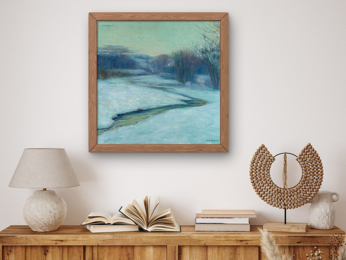 Stream in Snowy Field by Edward Willis Redfield 1898, Wall Art Print, Fine Art Reproduction, Museum Quality Decor, Poster