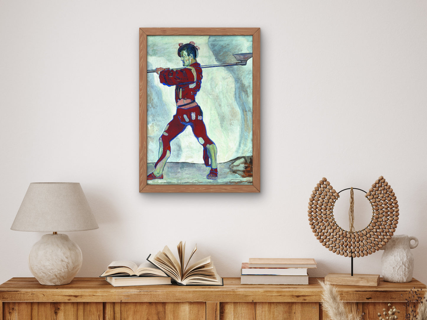 Battle of Marignano Warrior by Ferdinand Hodler 1896, Wall Art Print, Fine Art Reproduction, Museum Quality Decor, Poster