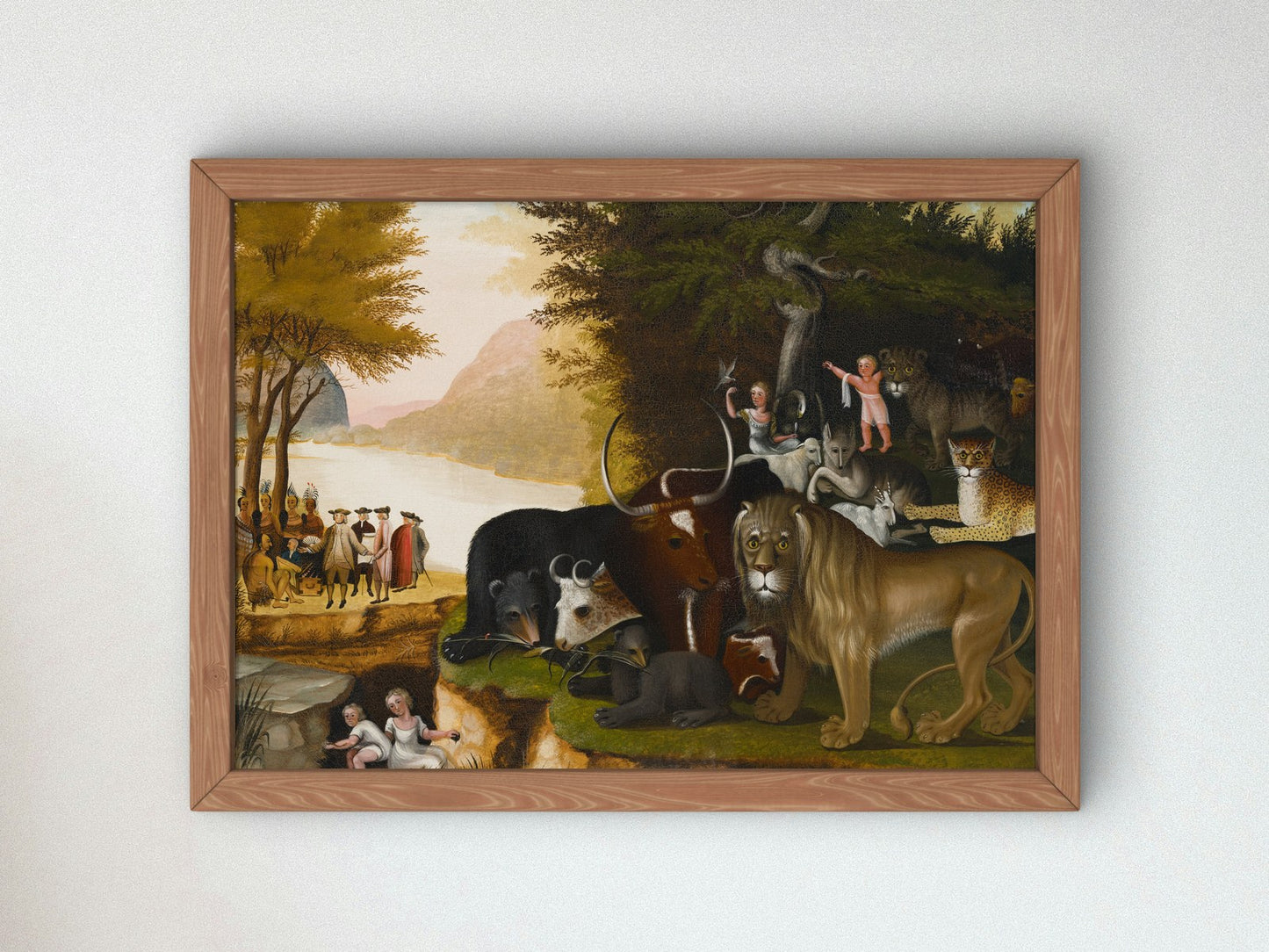 The Peaceable Kingdom by Edward Hicks 1837, Wall Art Print, Fine Art Reproduction, Museum Quality Decor, Poster