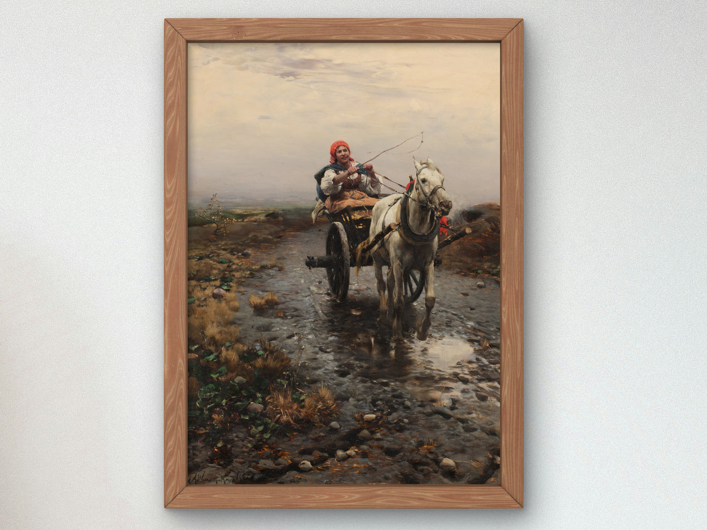 Peasant Riding a Cart by Alfred von Wierusz Kowalski, Wall Art Print, Fine Art Reproduction, Museum Quality Decor, Poster