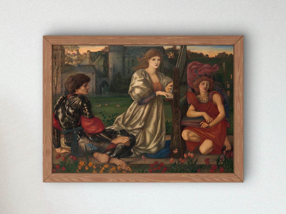 The Love Song by Edward Coley Burne Jones 1868, Wall Art Print, Fine Art Reproduction, Museum Quality Decor, Poster