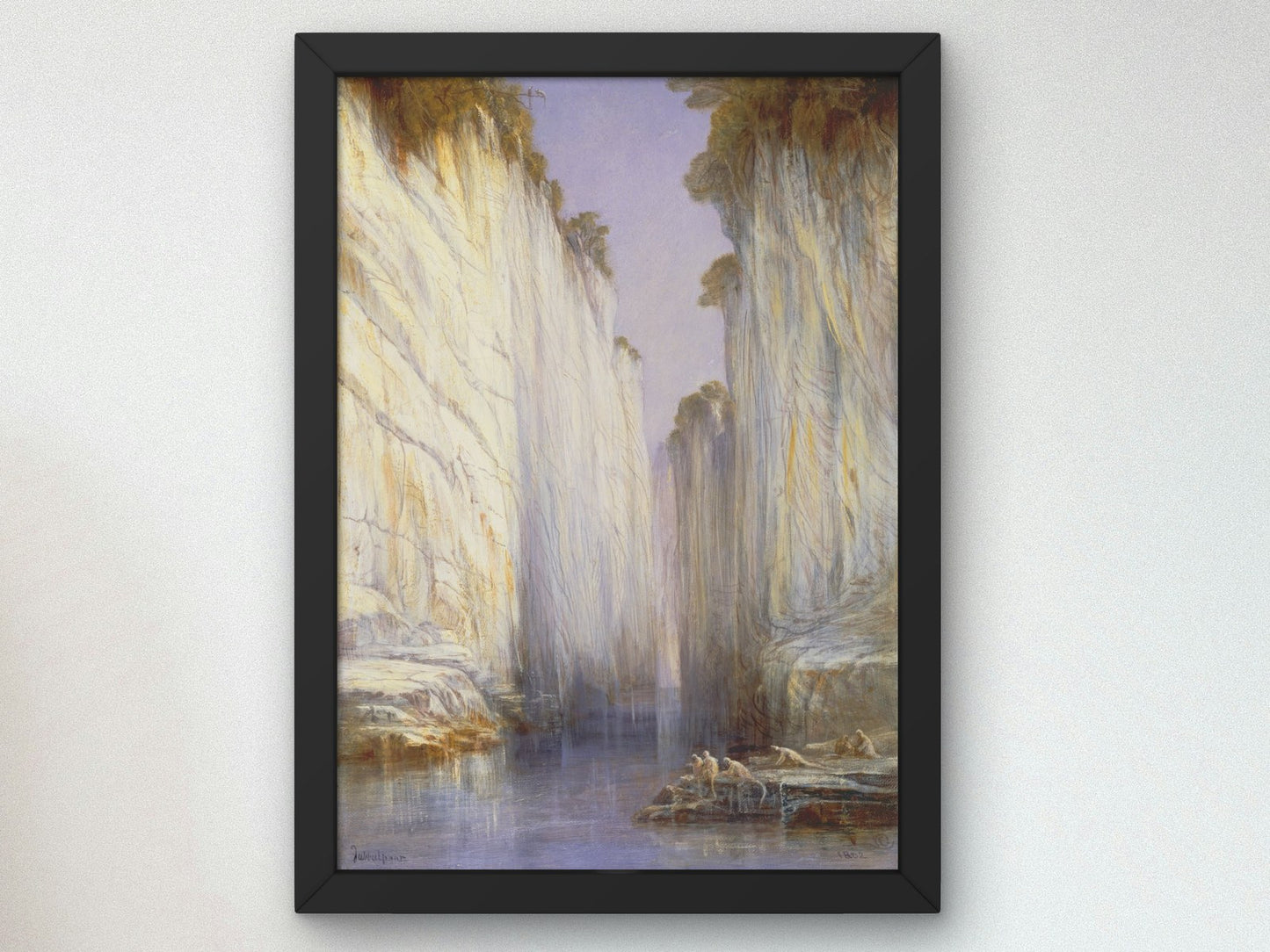 The Marble Rocks Nerbudda Jubbolpore by Edward Lear 1882, Wall Art Print, Fine Art Reproduction, Museum Quality Decor, Poster