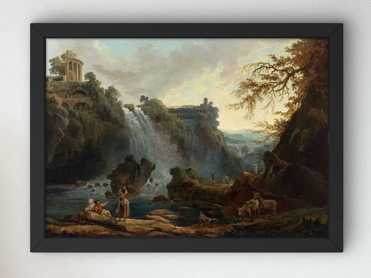 Les Cascatelles de Tivoli by Hubert Robert 1776, Wall Art Print, Fine Art Reproduction, Museum Quality Decor, Poster
