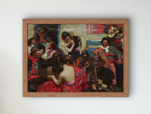 Spanish Tavern by Dean Cornwell 1922, Wall Art Print, Fine Art Reproduction, Museum Quality Decor, Poster