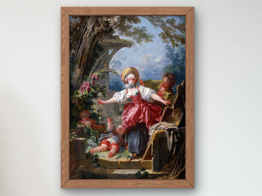 Blind Man's Buff by Jean Honoré Fragonard 1775, Wall Art Print, Fine Art Reproduction, Museum Quality Decor, Poster