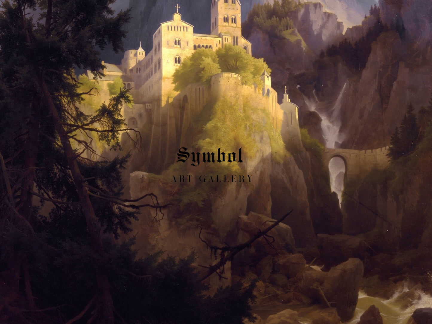 Monastery Burgeis in Tyrol by Karl Eduard Biermann 1832, Wall Art Print, Fine Art Reproduction, Museum Quality Decor, Poster