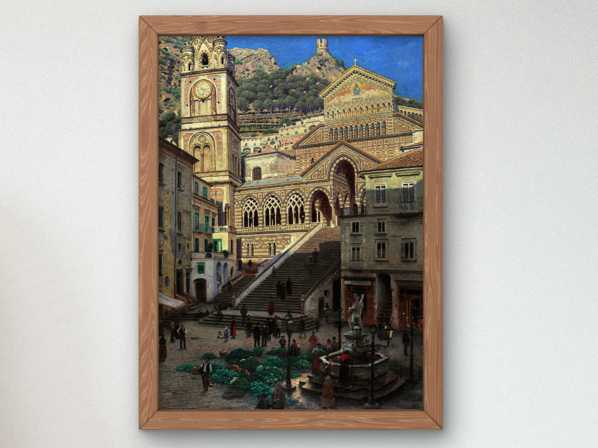 Amalfi Cathedral by Aleksander Gierymski, Wall Art Print, Fine Art Reproduction, Museum Quality Decor, Poster