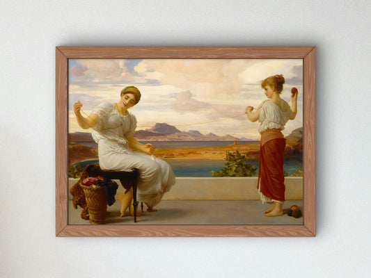 Winding the Skein by Frederic Leighton 1878, Wall Art Print, Fine Art Reproduction, Museum Quality Decor, Poster