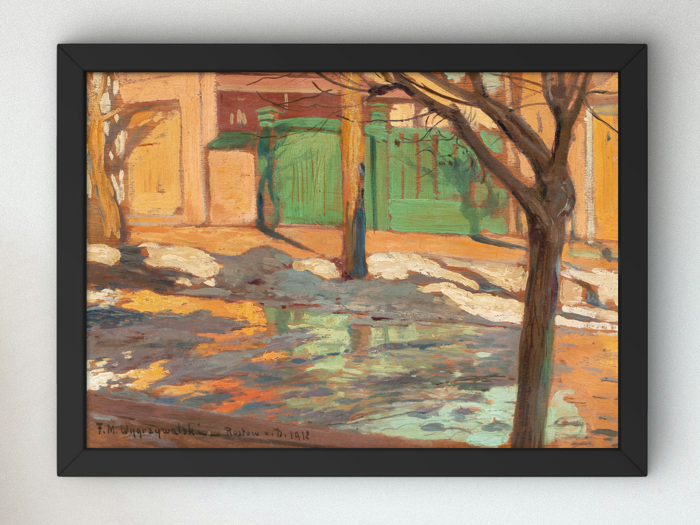 Rostov View from the Window by Feliks Michał Wygrzywalski 1918, Wall Art Print, Fine Art Reproduction, Museum Quality Decor, Poster