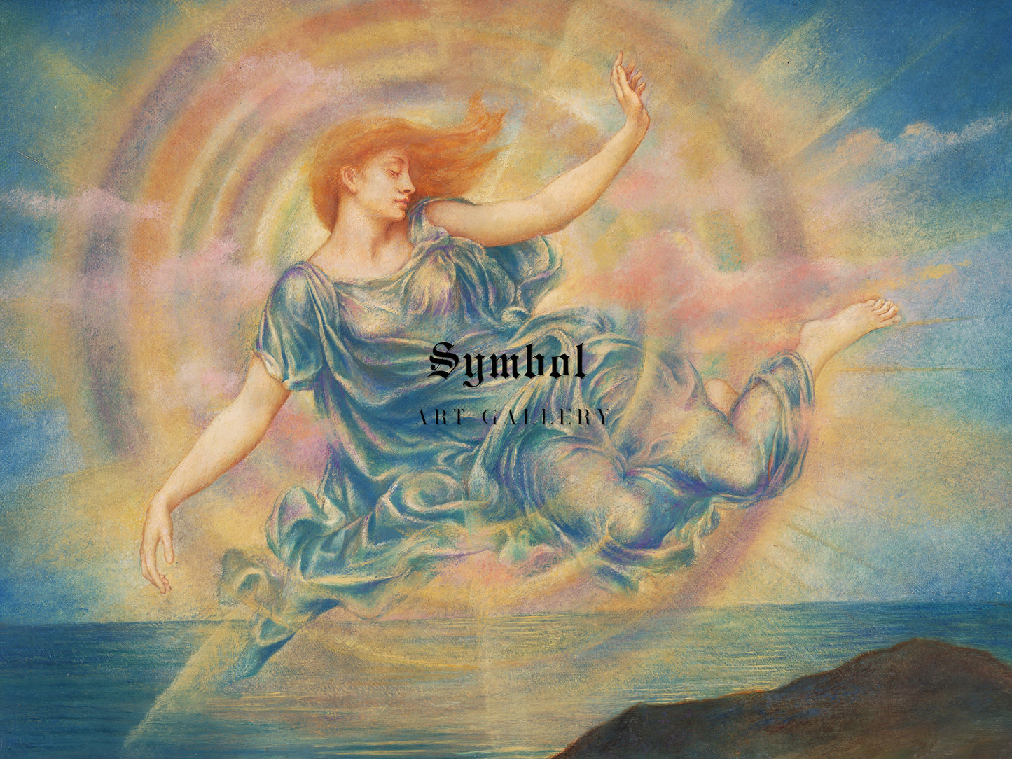 Evening Star over the Sea by Evelyn De Morgan 1910, Wall Art Print, Fine Art Reproduction, Museum Quality Decor, Poster