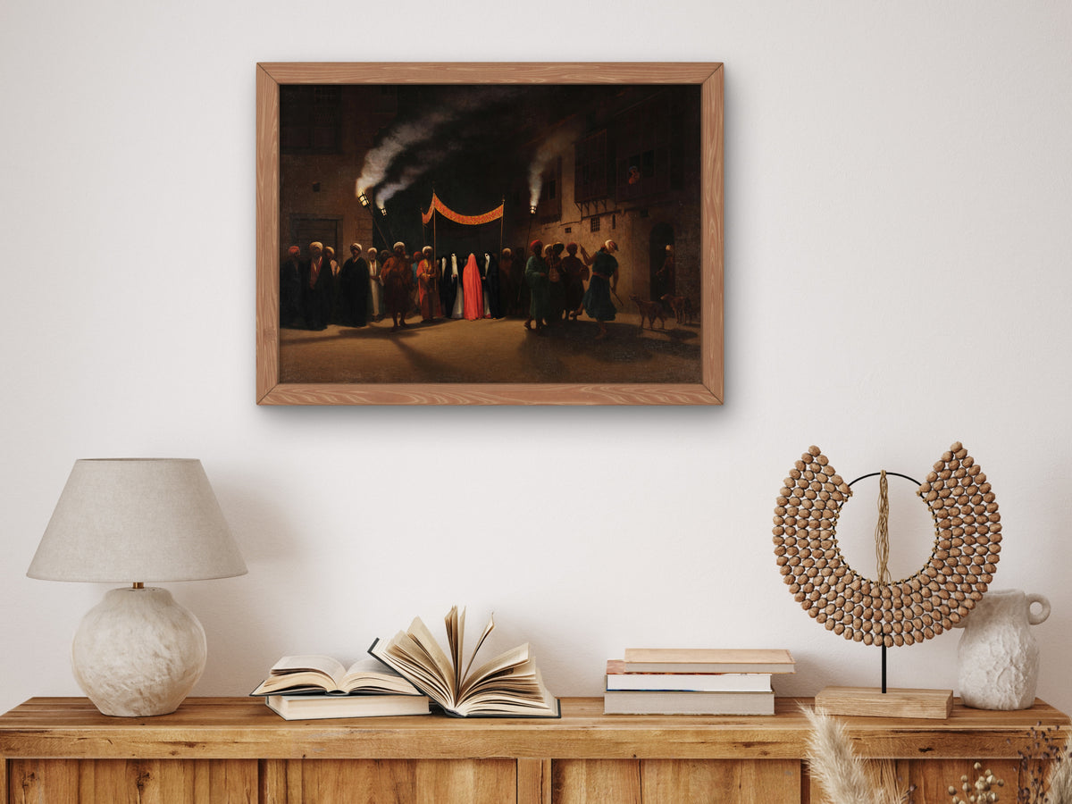 Arab Wedding in Cairo by Charles Théodore Frère 1865, Wall Art Print, Fine Art Reproduction, Museum Quality Decor, Poster