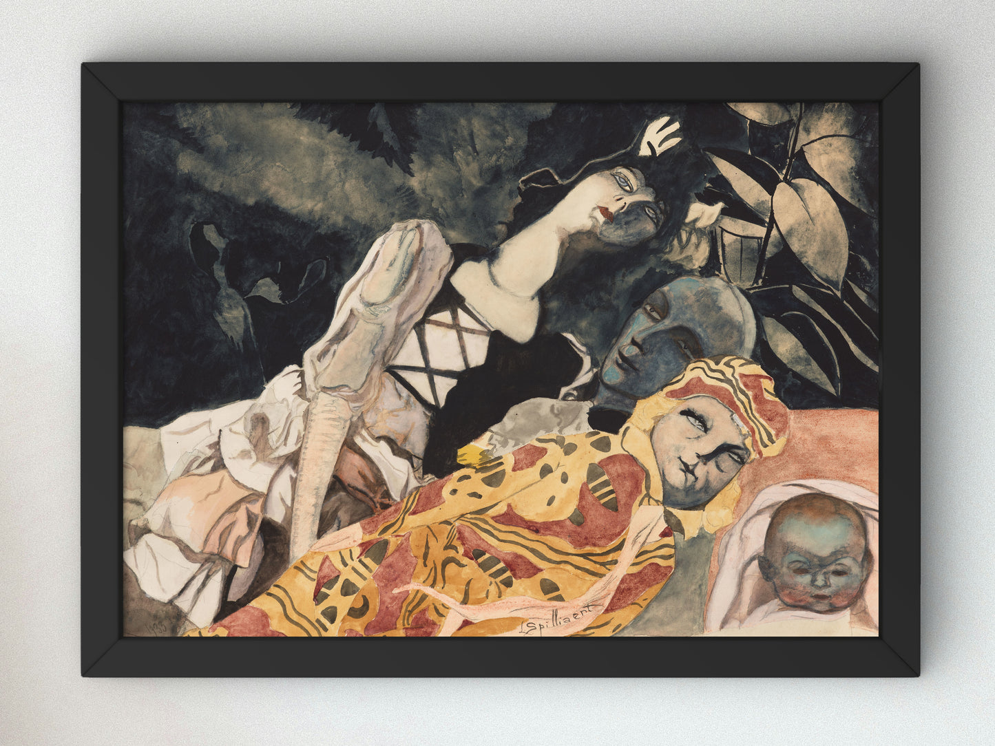 Dolls, Three Generations by Léon Spilliaert 1933, Wall Art Print, Fine Art Reproduction, Museum Quality Decor, Poster